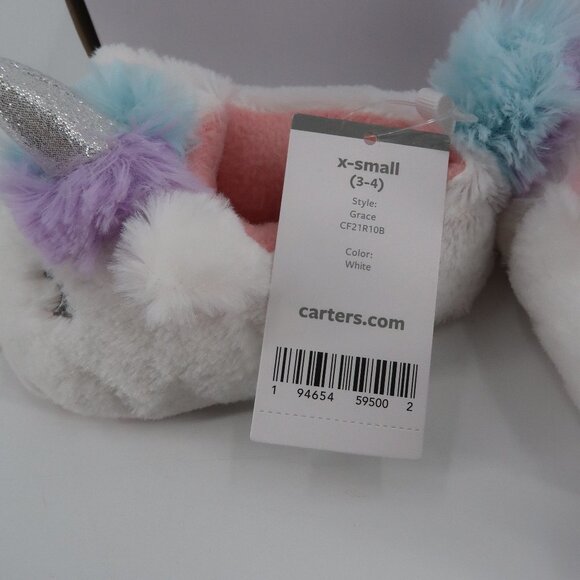 Carter's Girls Grace Unicorn Slipper Size X-Small Toddler 3-4 New in box - Picture 4 of 7